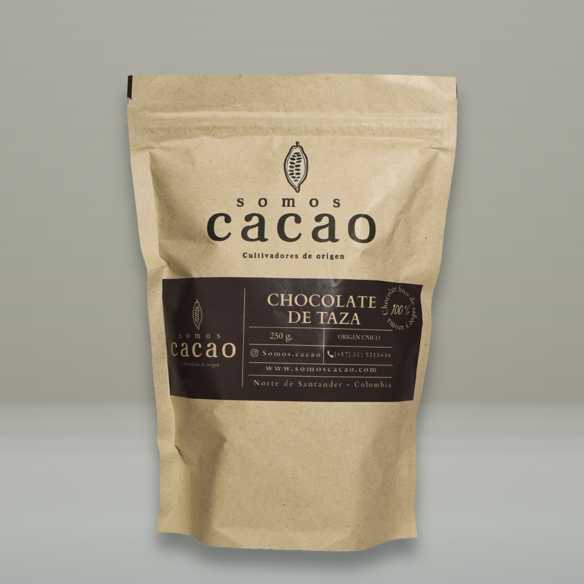 Chocolate de Mesa 100% Cacao · 250 g - bolsa de 250 g