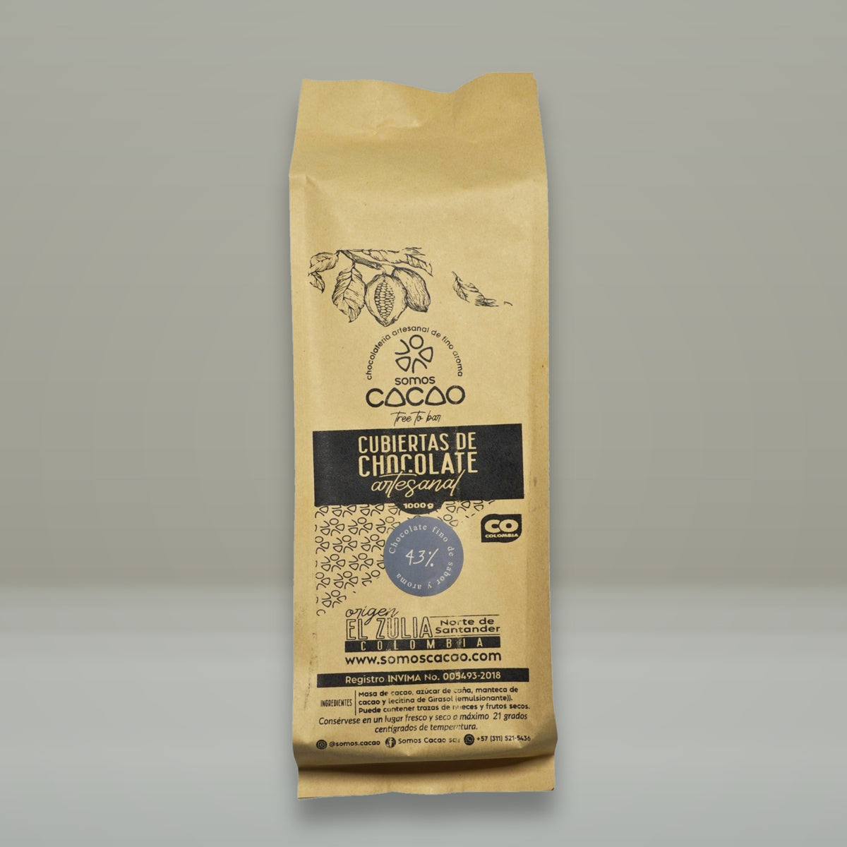 Cobertura de Chocolate Real 43% Cacao · 1 kg - bolsa de 1 kg