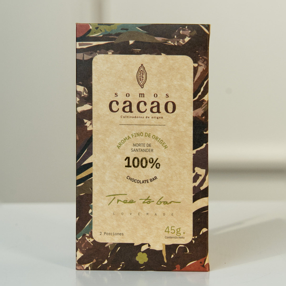 Tableta de Chocolate 100% Cacao · 45 g - empaque