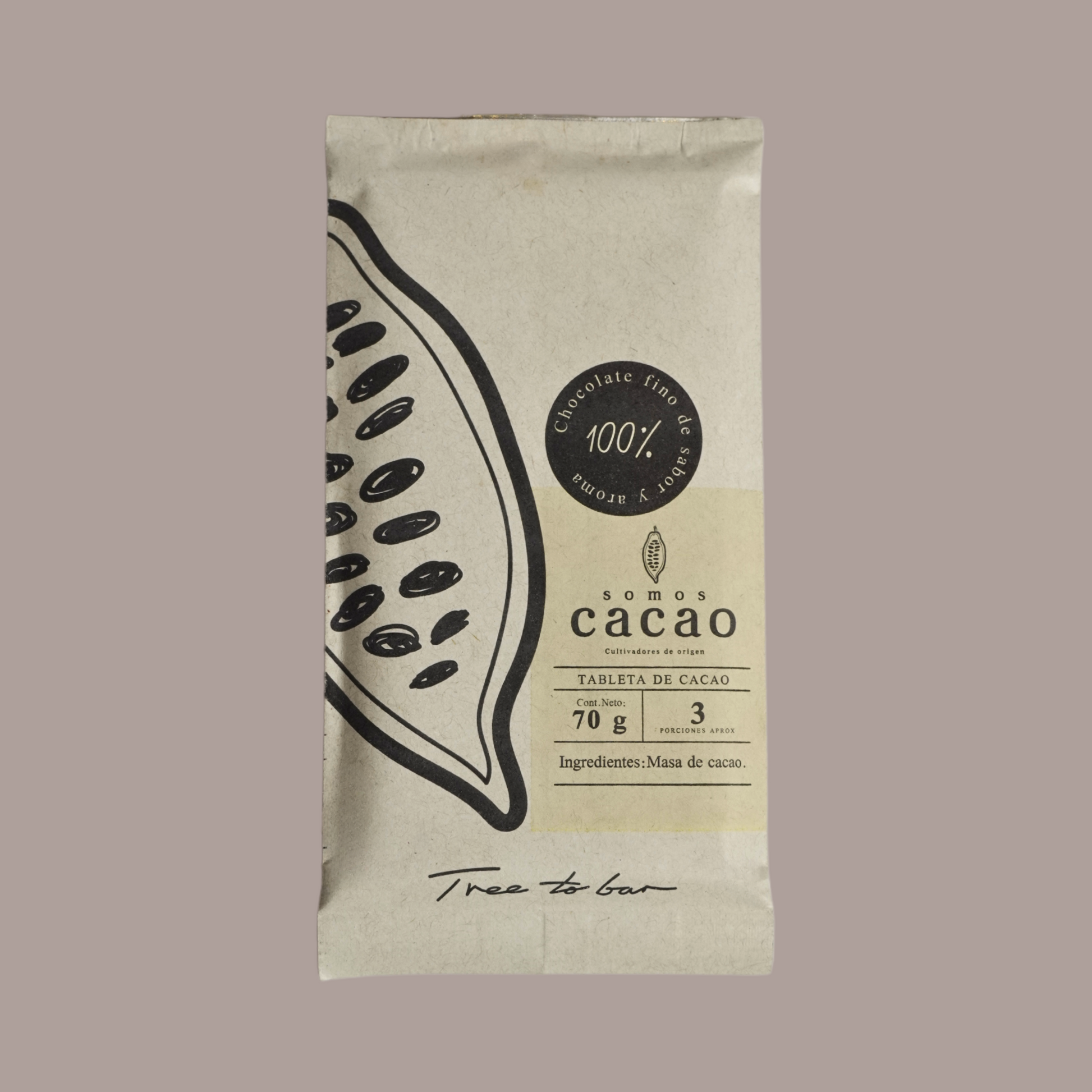 Chocolate 100% Cacao Colombiano – Sin Azúcar | Somos Cacao