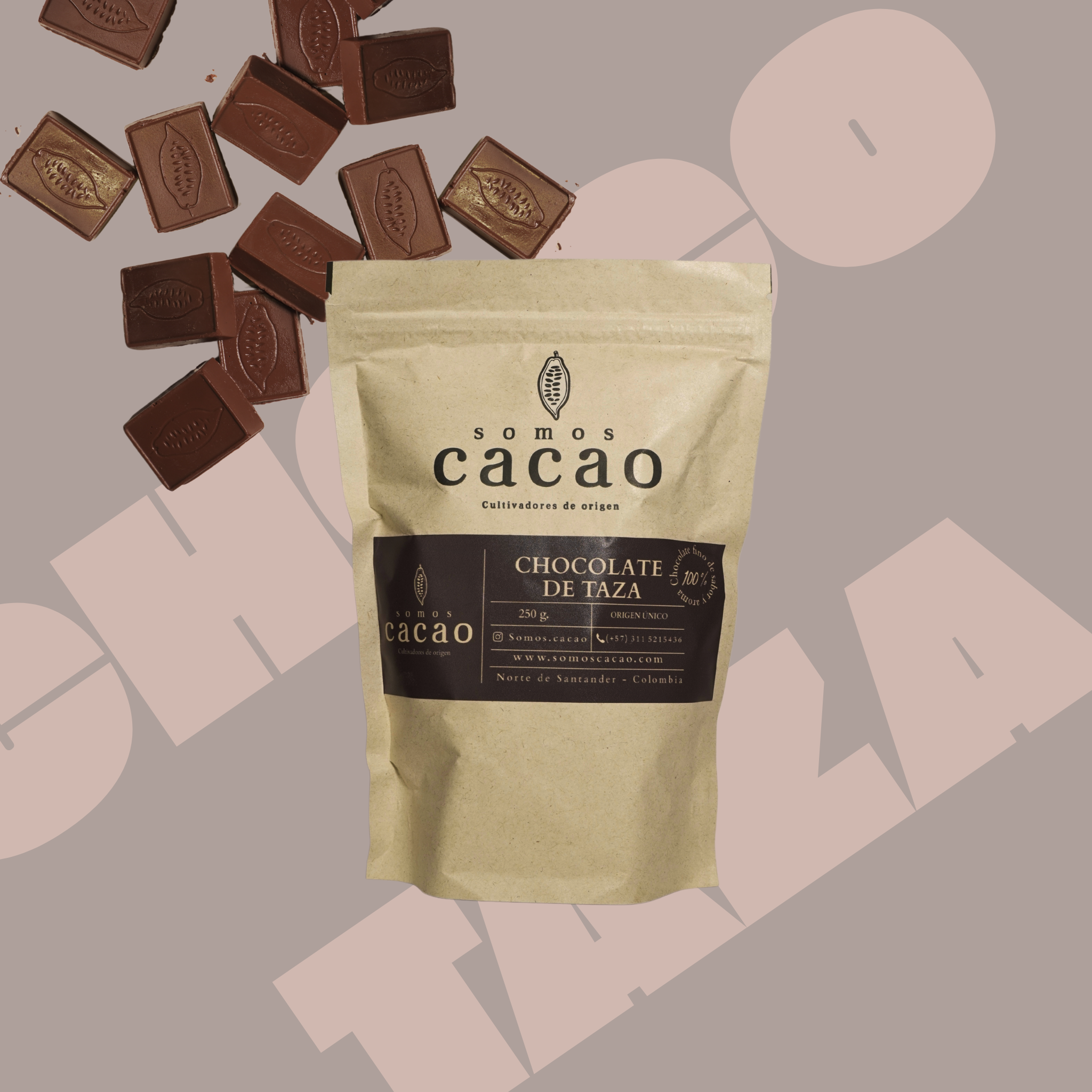 Chocolate de Mesa 100% Colombiano – Sin Azúcar | Somos Cacao