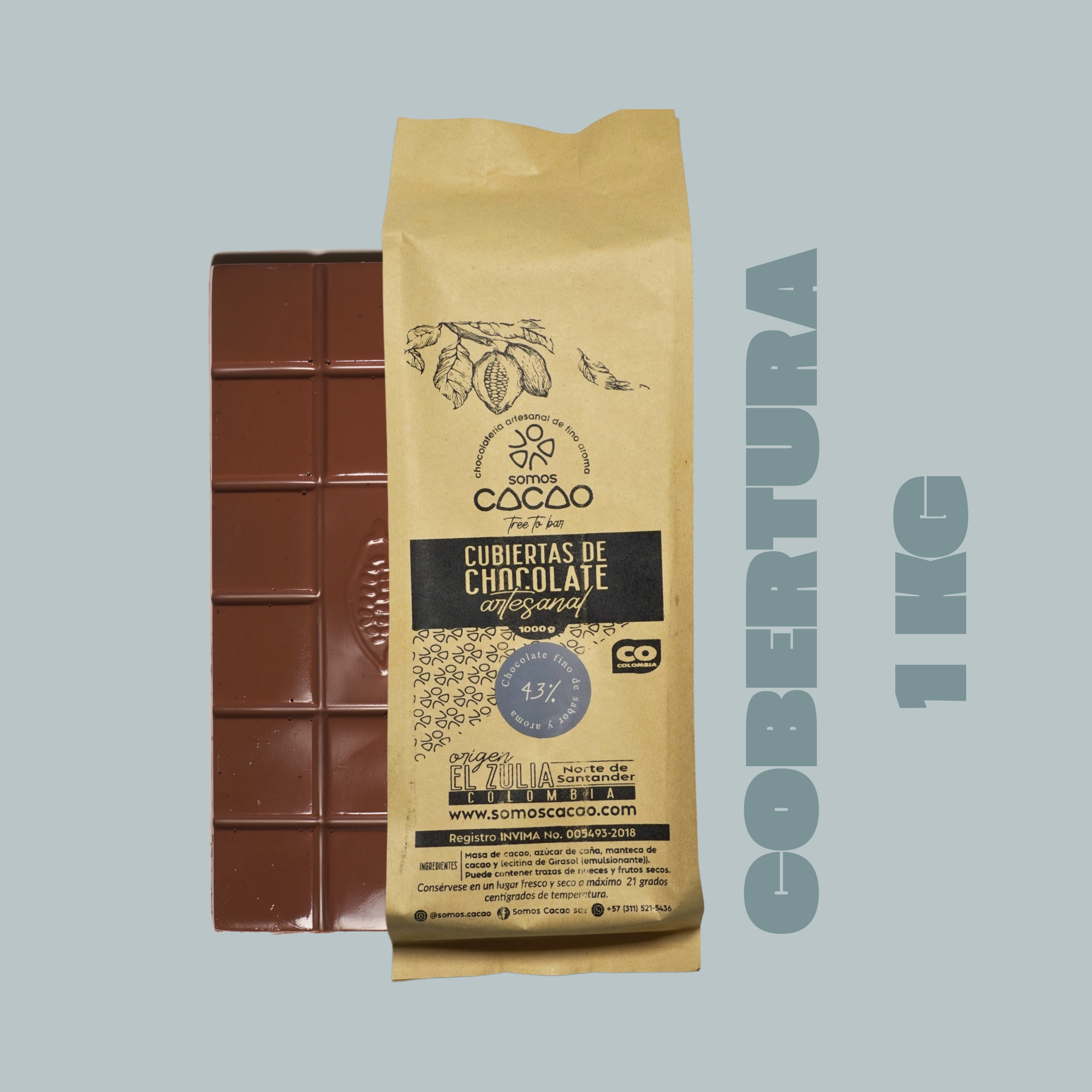 Cobertura de Chocolate Real 43% – Profesional y Artesanal | Somos Cacao