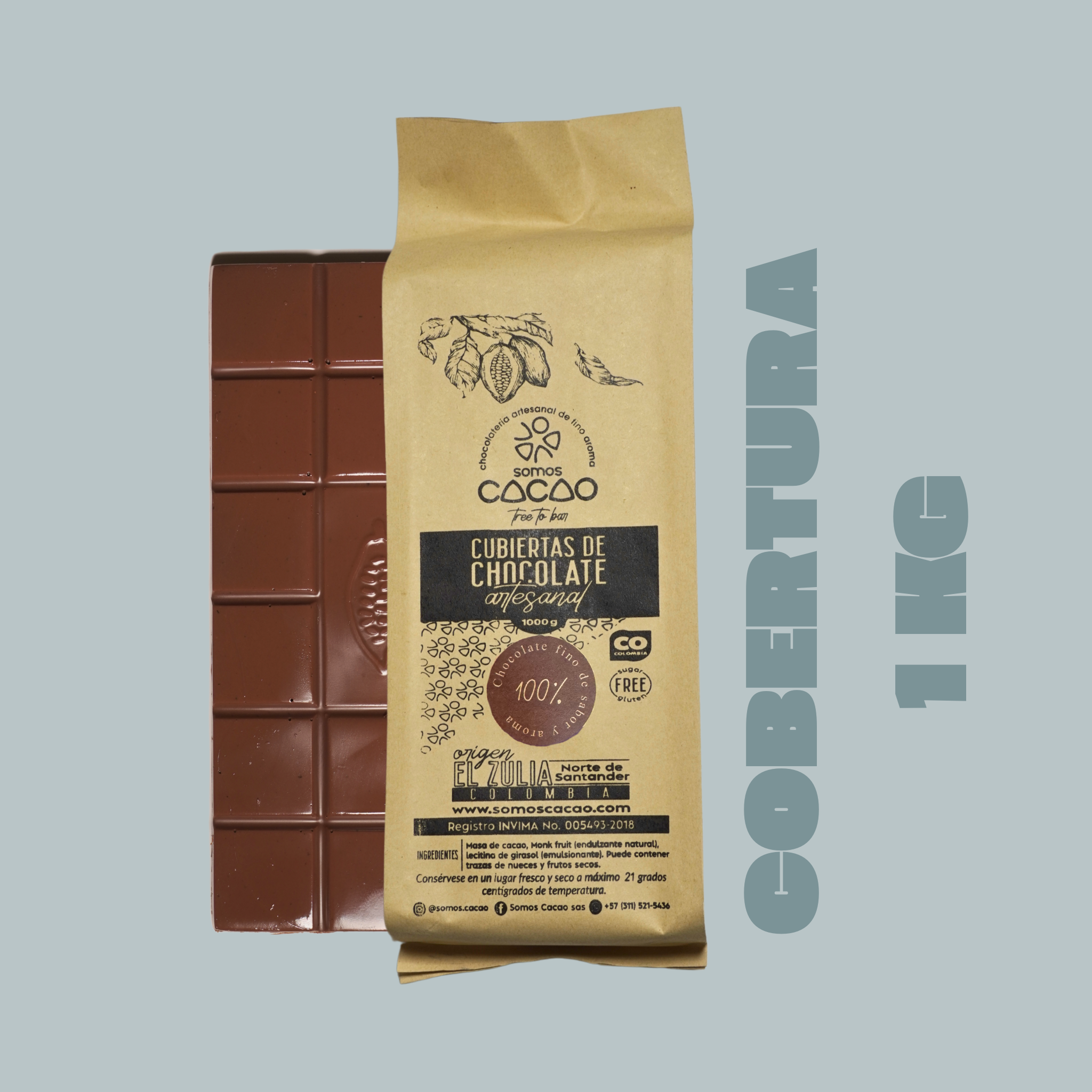 Cobertura 100% Cacao Colombiano – Sin Azúcar | Somos Cacao