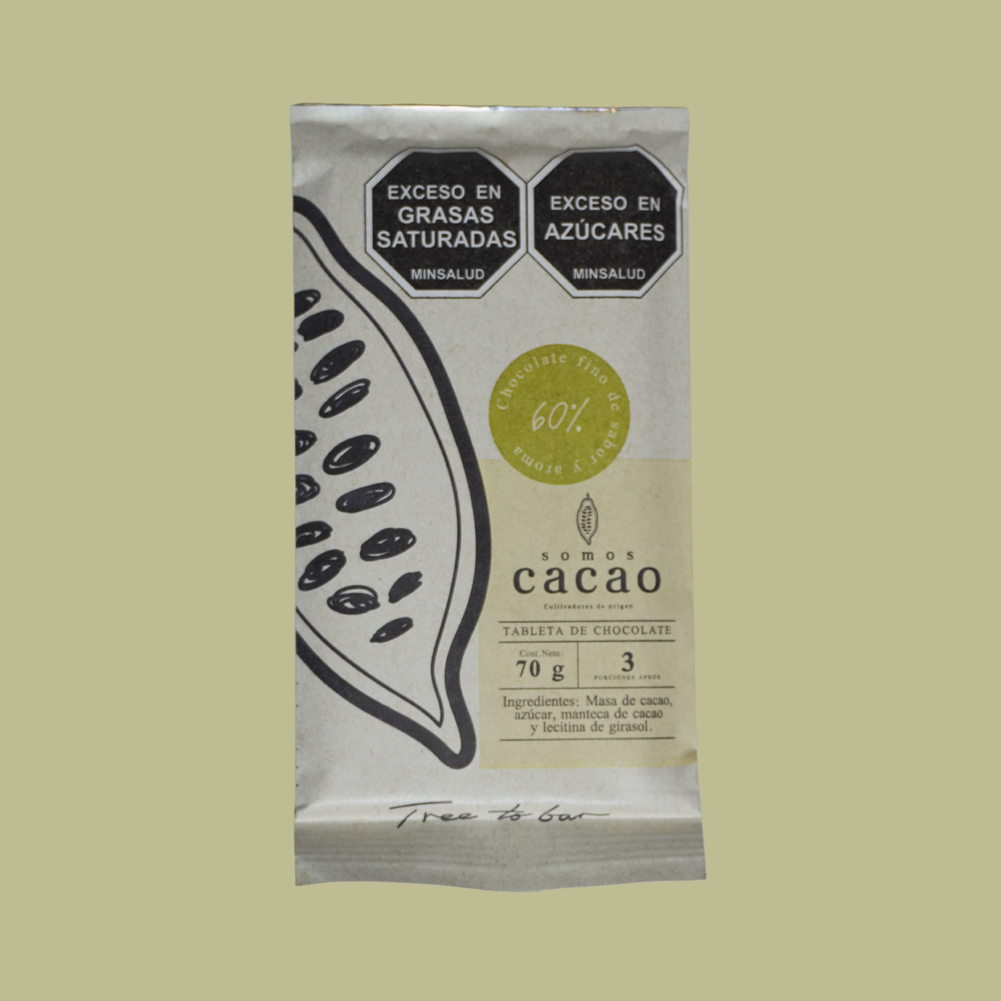 Chocolate 60% Cacao Colombiano – Tableta Suave y Natural | Somos Cacao