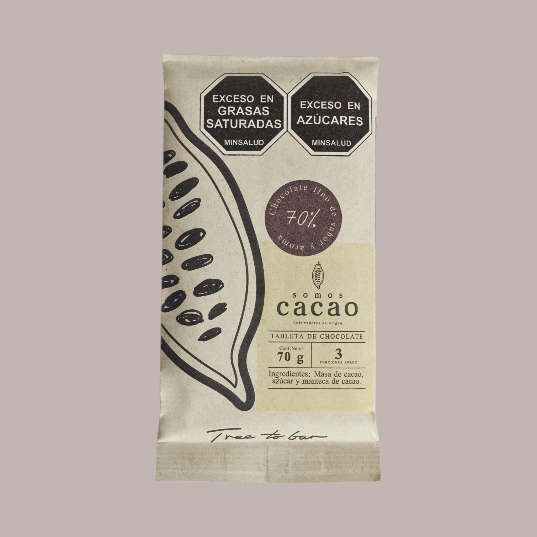 Chocolate 70% Cacao Colombiano – Tableta Artesanal | Somos Cacao