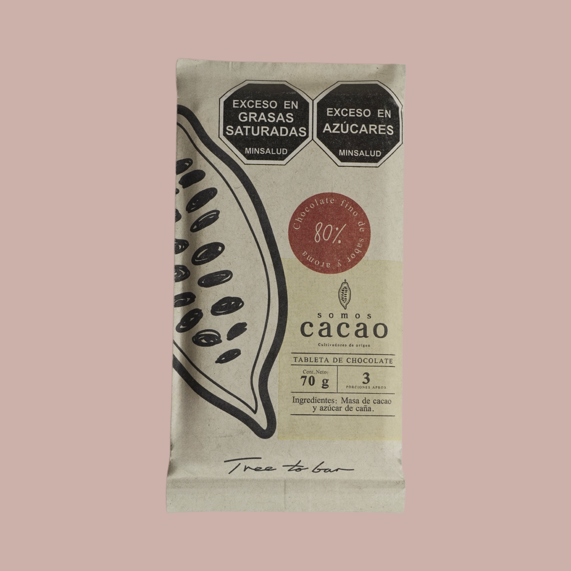 Chocolate 80% Cacao Colombiano – Tableta Artesanal | Somos Cacao