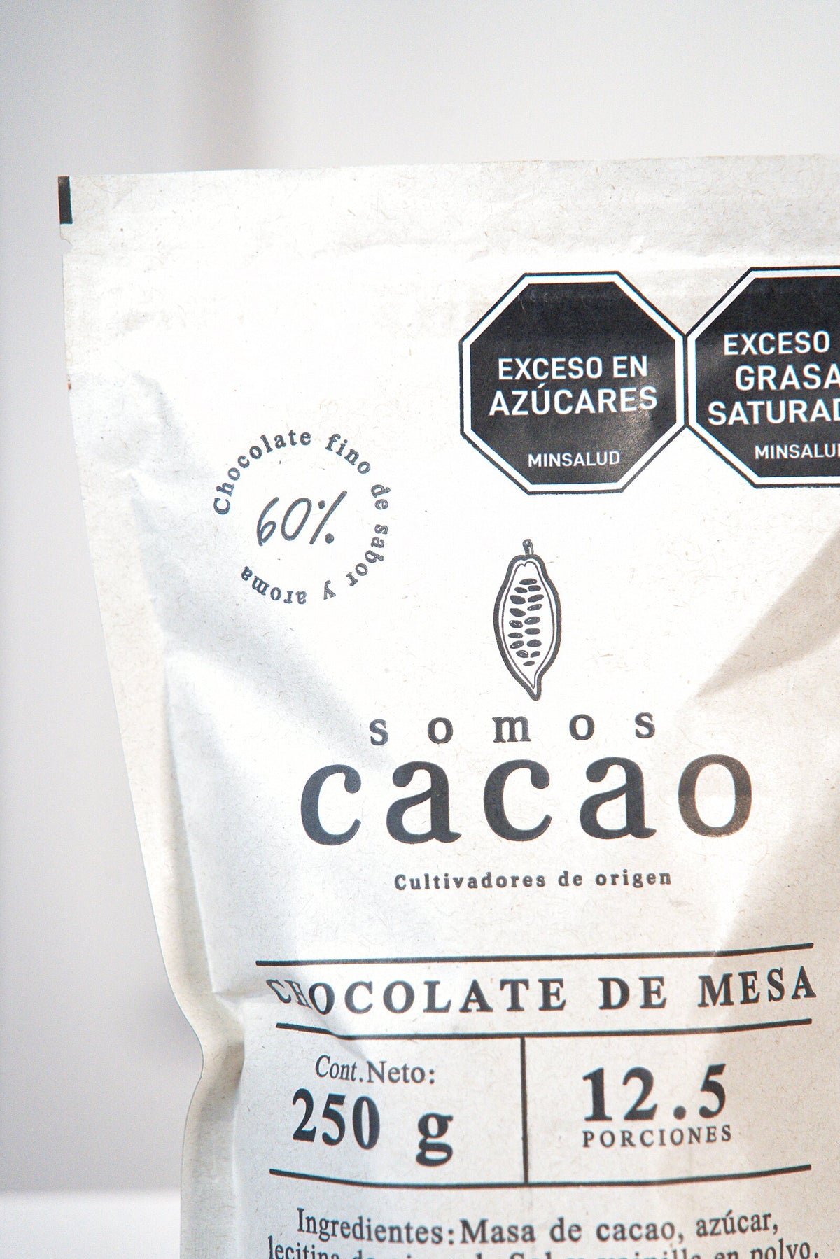 Empaque de chocolate de mesa 60% cacao Somos Cacao
