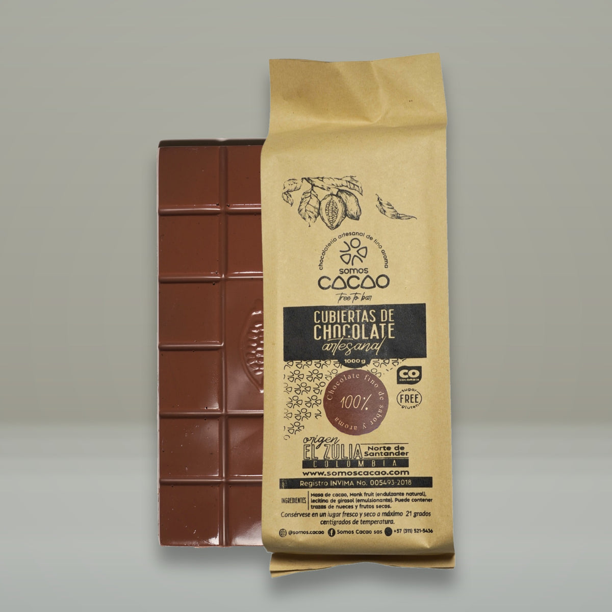 Cobertura 100% Cacao · 1 kg - bolsa y bloque