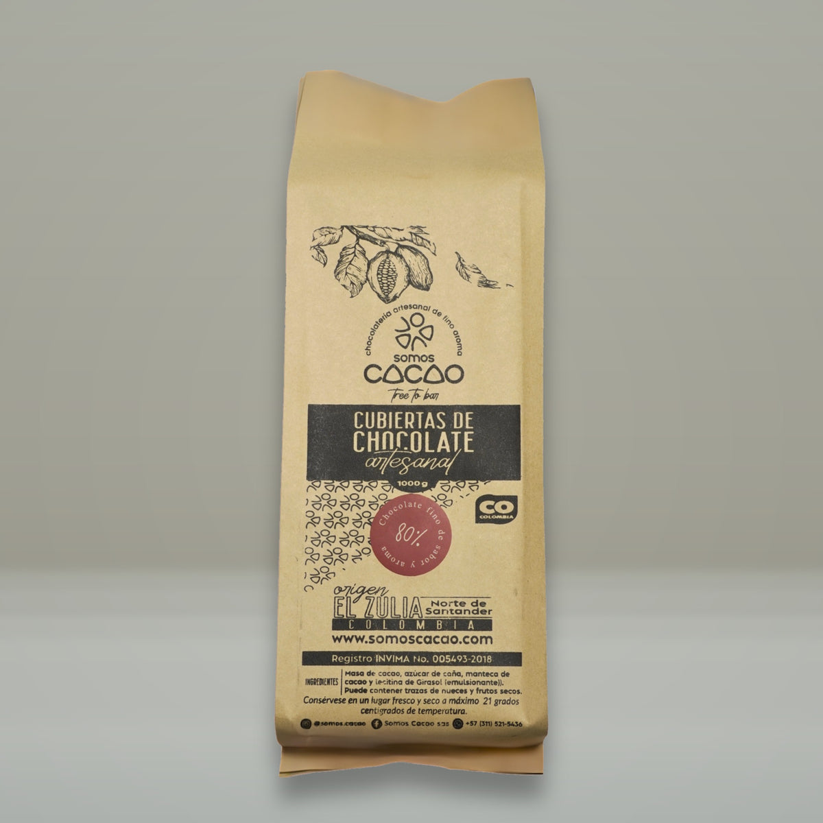 Cobertura de Chocolate 80% Cacao · 1 kg - bolsa de 1 kg