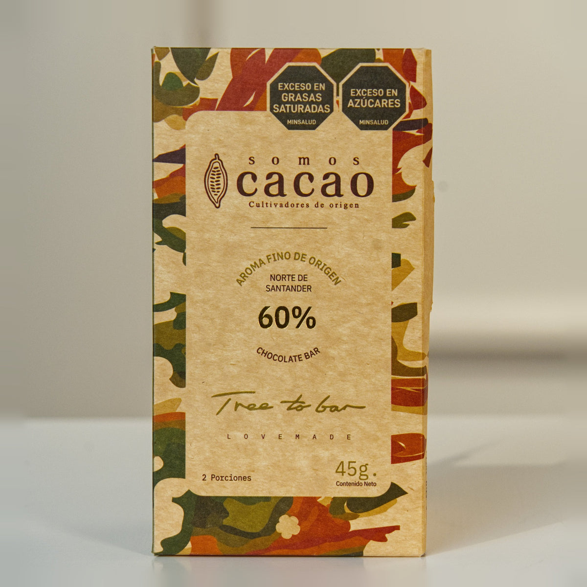Tableta de Chocolate 60% Cacao · 45 g - empaque